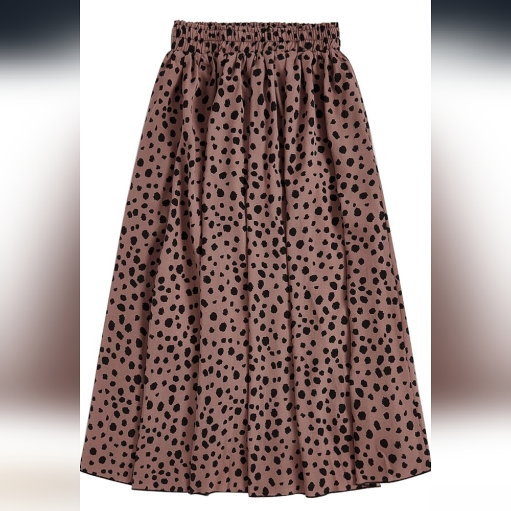 Milumia Women's Printed A Line High Waist Flowy Midi Skirt